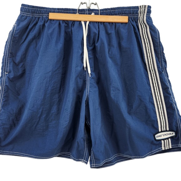 Lot of 2 Big Dogs Men's Swim Trunks 3X Blue Striped & Fish Print Board Shorts - Picture 2 of 16